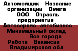 Автомойщик › Название организации ­ Омега, ООО › Отрасль предприятия ­ Автосервис, автобизнес › Минимальный оклад ­ 50 000 - Все города Работа » Вакансии   . Владимирская обл.,Вязниковский р-н